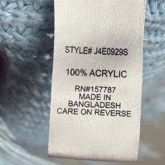 Jolie & Joy Size Large Distressed Striped Ribbed Knit Sweater Purple Blue Pink - Picture 3 of 7